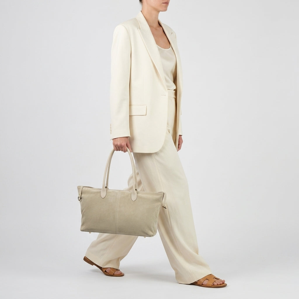 Italian Genuine Suede Tote Bag 242235