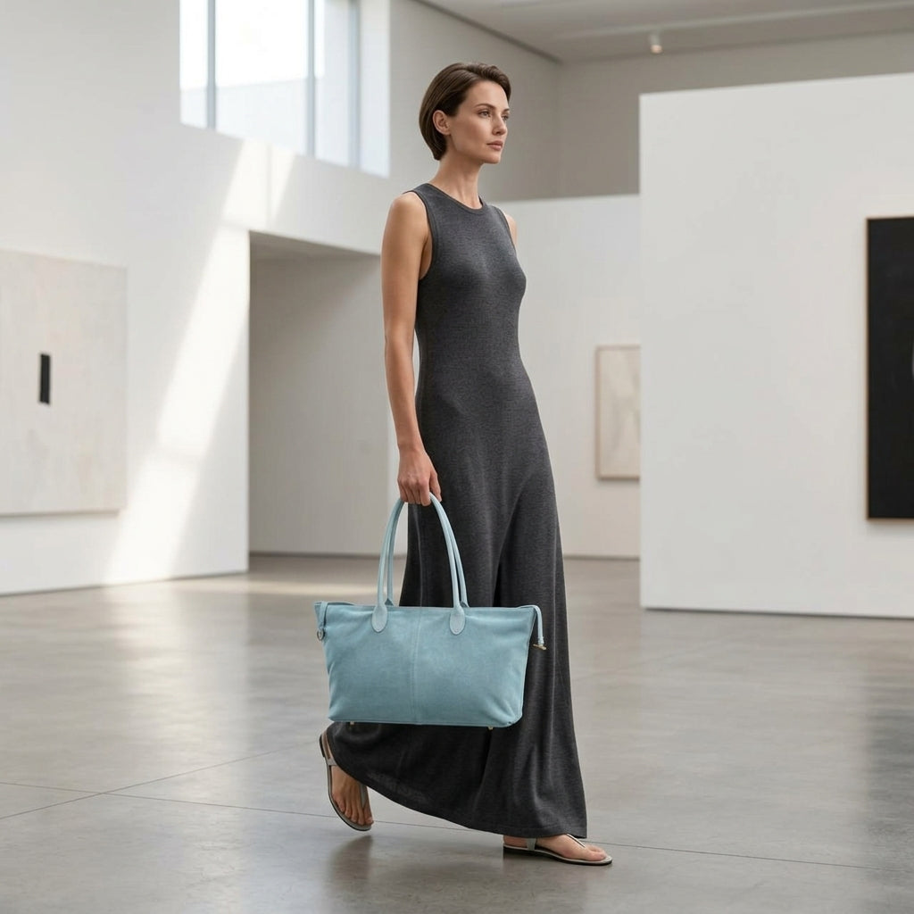 Italian Genuine Suede Tote Bag 242235