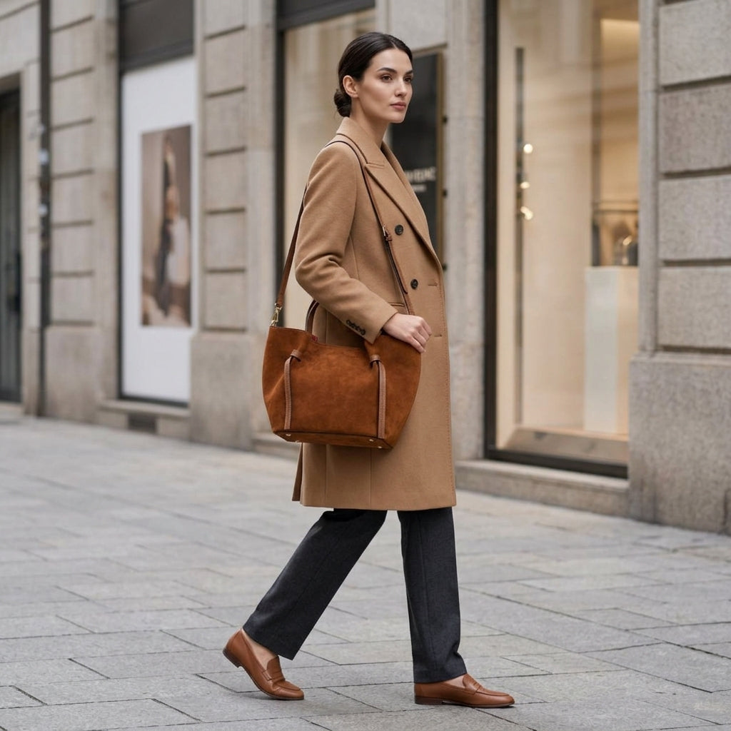 Italian Genuine Suede Tote Bag 292730