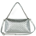 Italian Genuine Weave Metallic Suede Crossbody Bag 171522