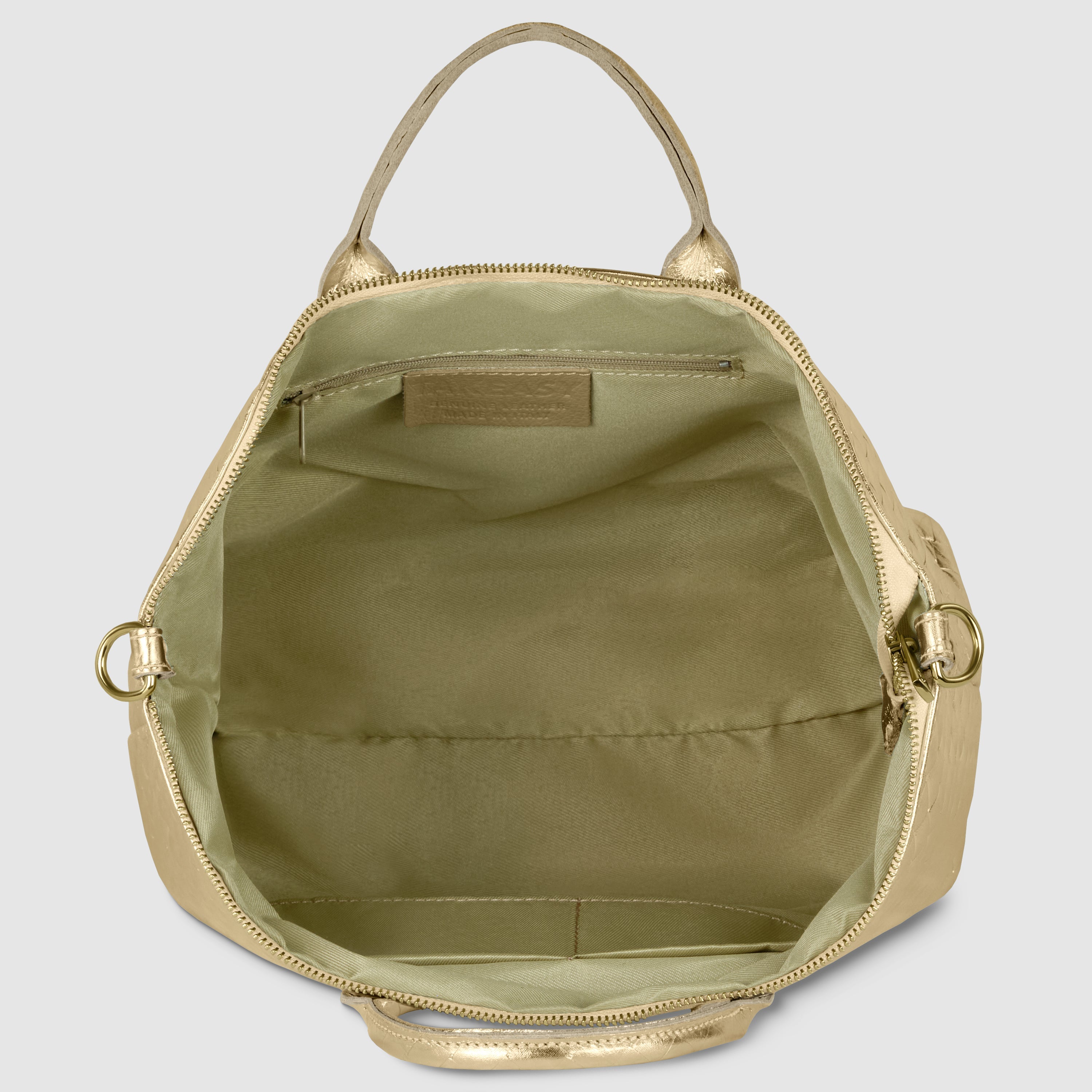 Italian Genuine Weave Metallic Suede Top-Handle Bag 112334