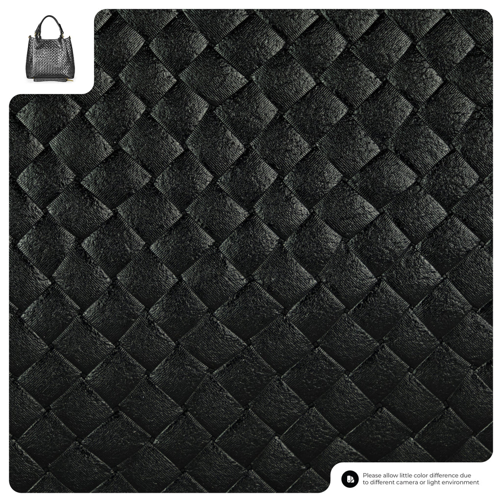 Italian Genuine Weave Metallic Suede Top-Handle Bag 112615