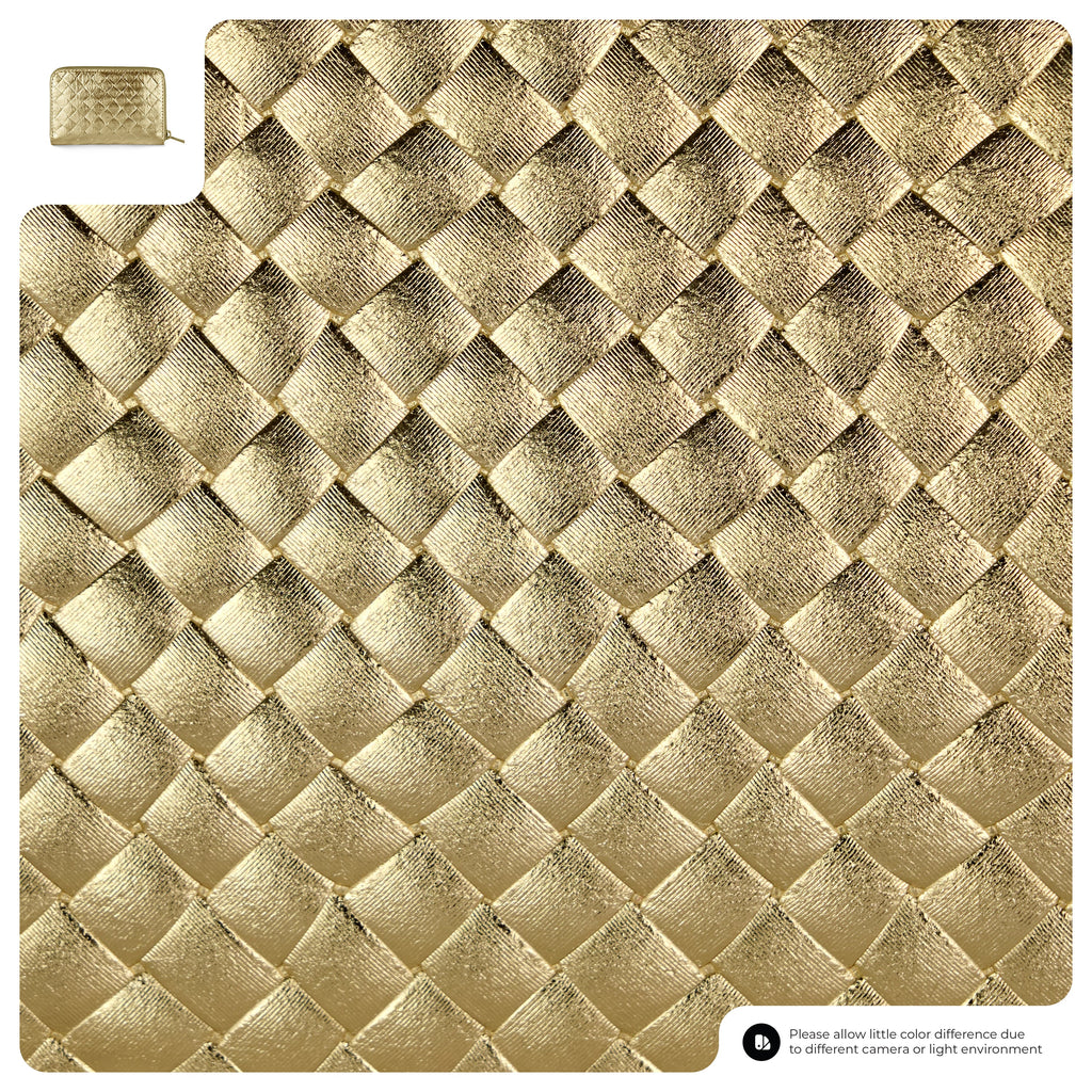 Italian Genuine Weave Metallic Suede Wallet 650988