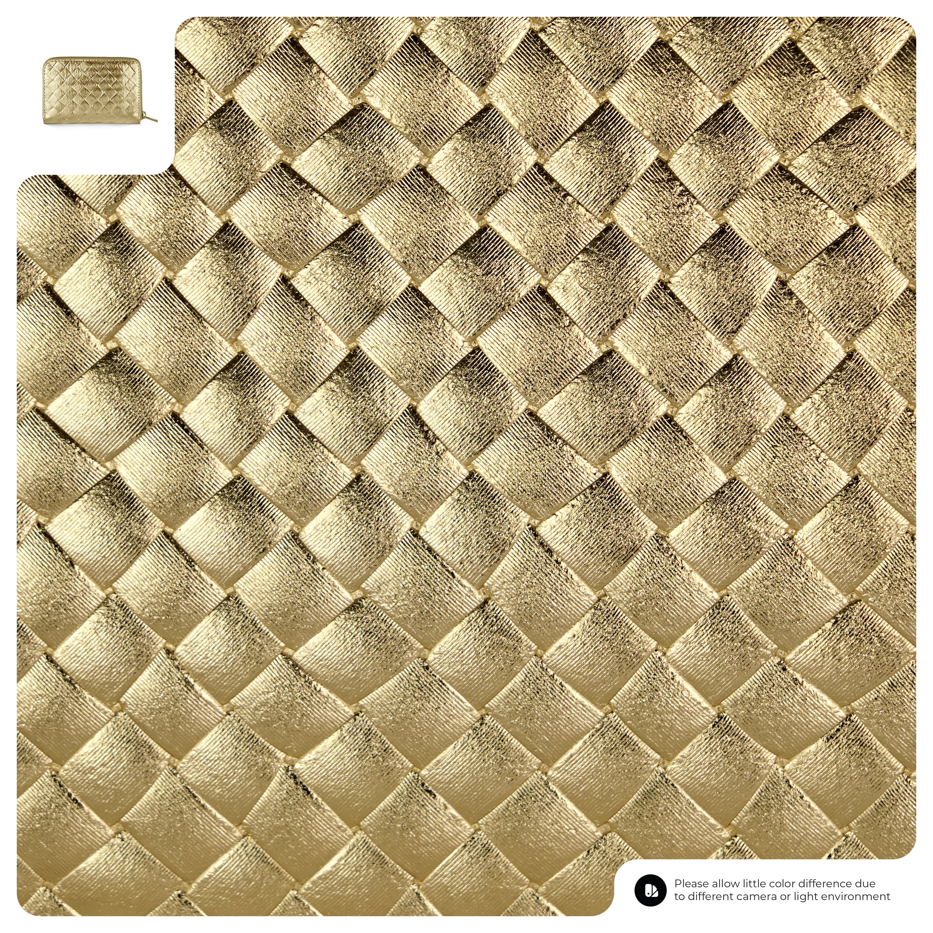 Italian Genuine Weave Metallic Suede Wallet 650988