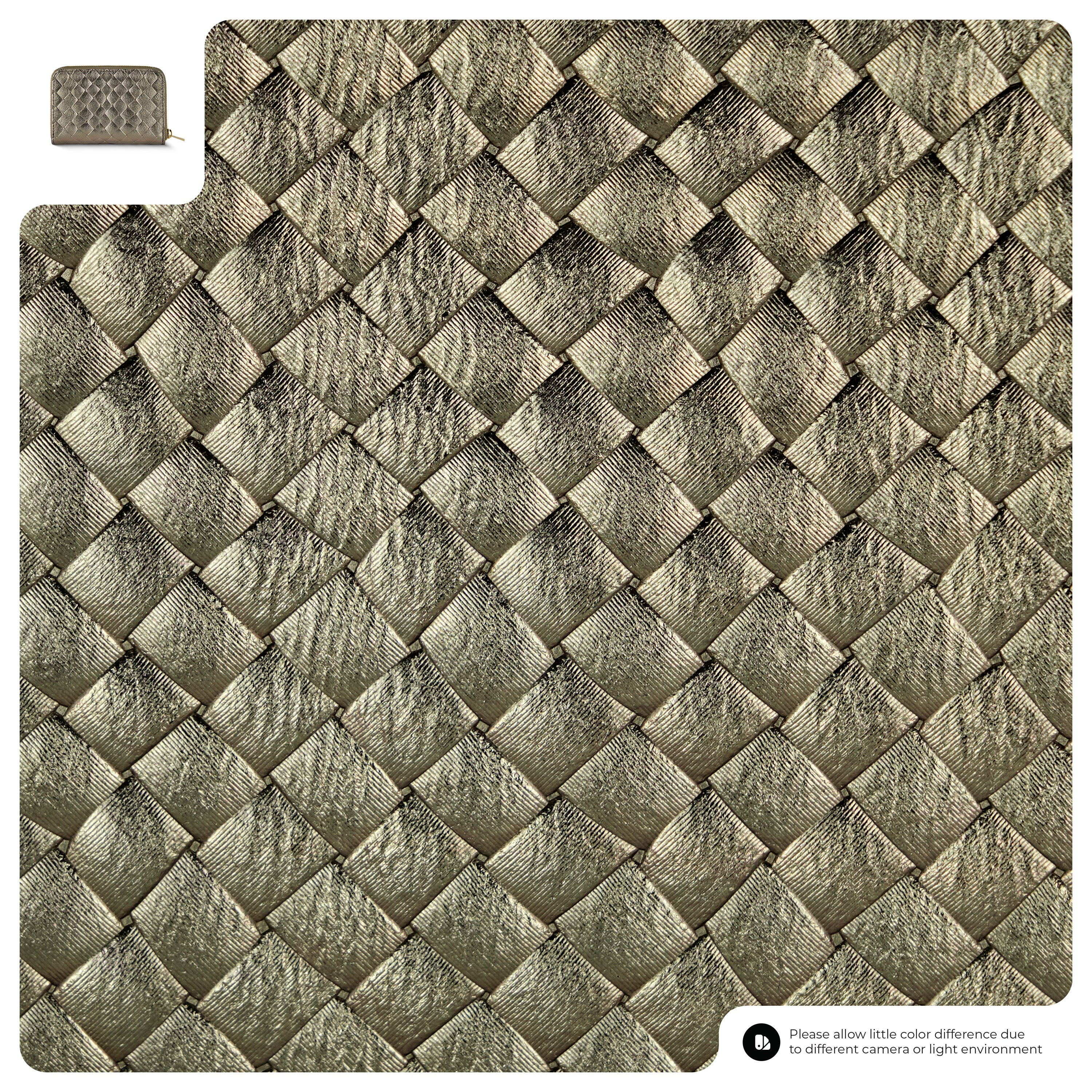 Italian Genuine Weave Metallic Suede Wallet 650988
