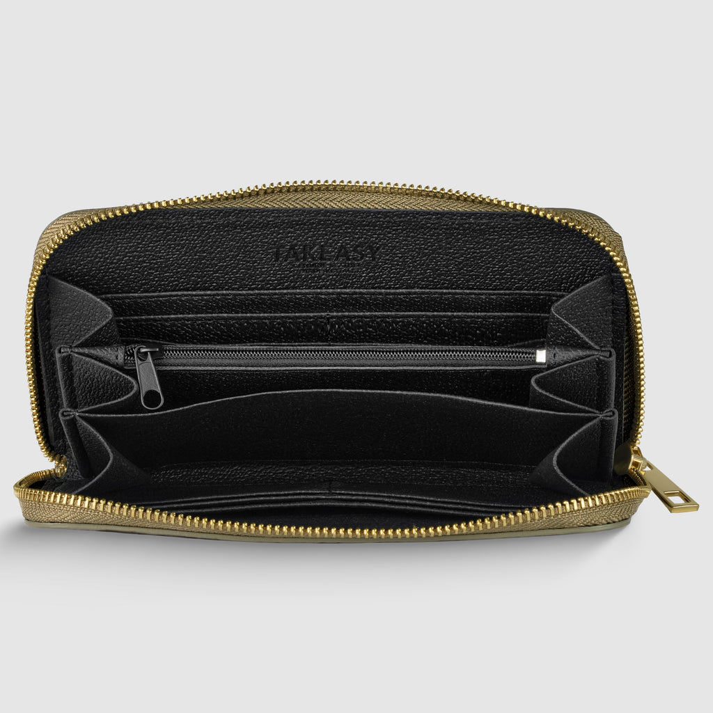 Italian Genuine Weave Metallic Suede Wallet 651088
