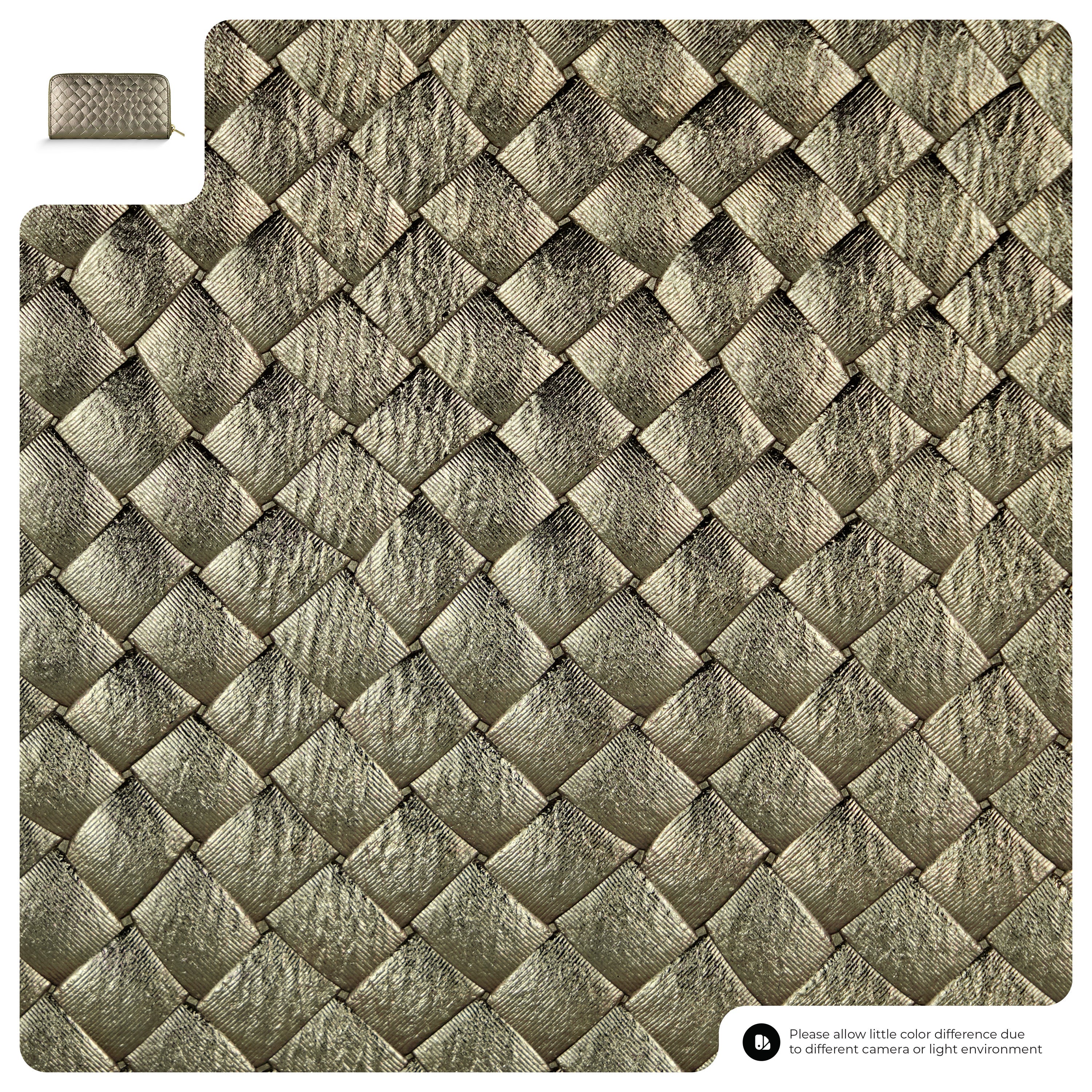 Italian Genuine Weave Metallic Suede Wallet 651088