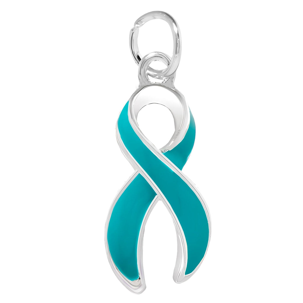 Teal Ribbon Charms