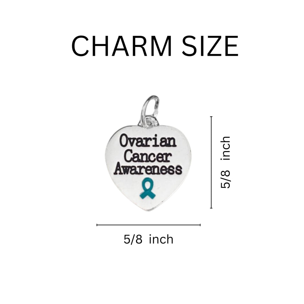 Teal Ribbon Ovarian Cancer Awareness Earrings
