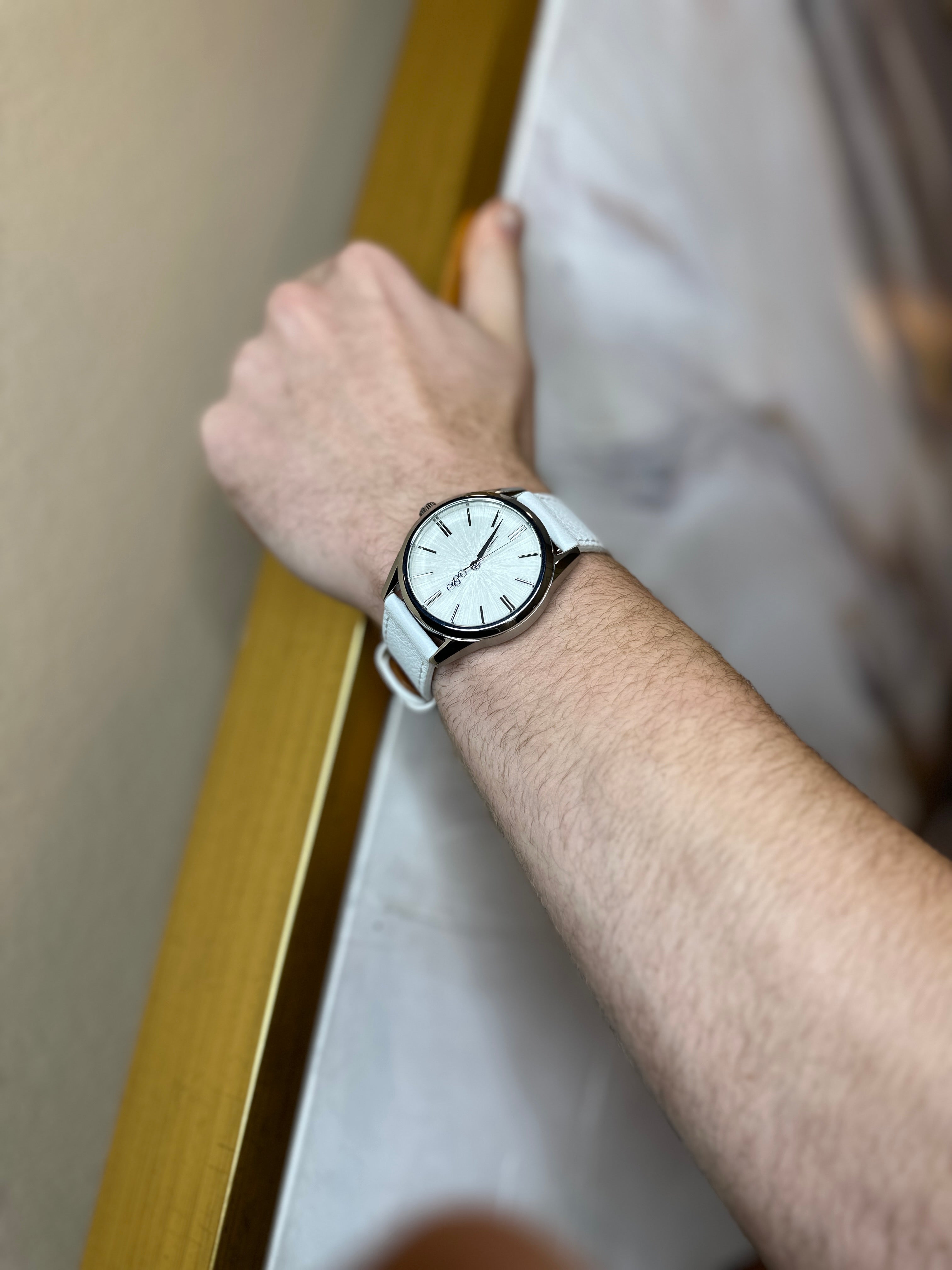 White Sunburst Watch