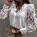 Timeless Beauty Lace Satin White Blouse