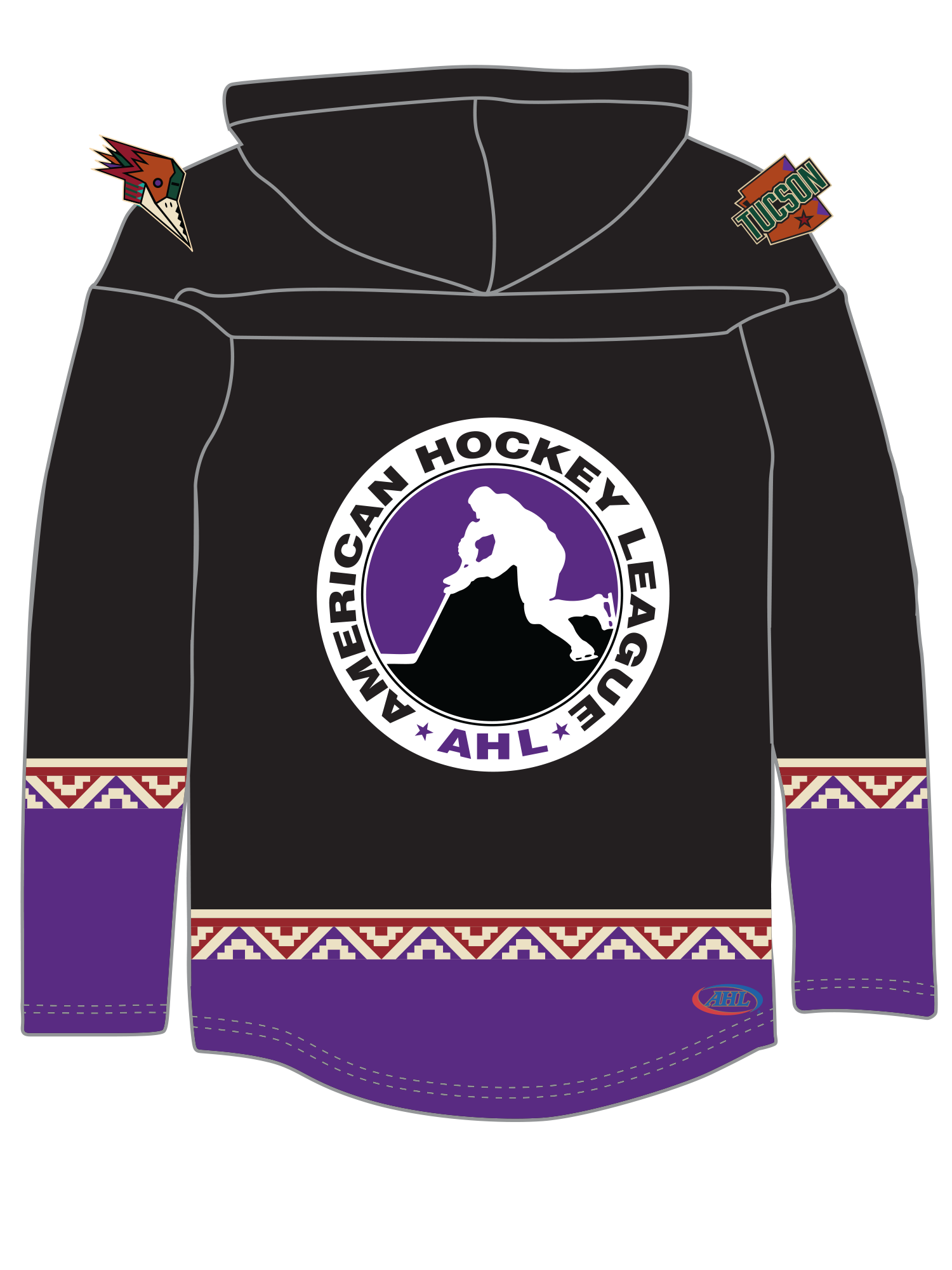 Tucson Roadrunners "Kachina" Alternate AHL Hockey Embroidered Lace Hoodie