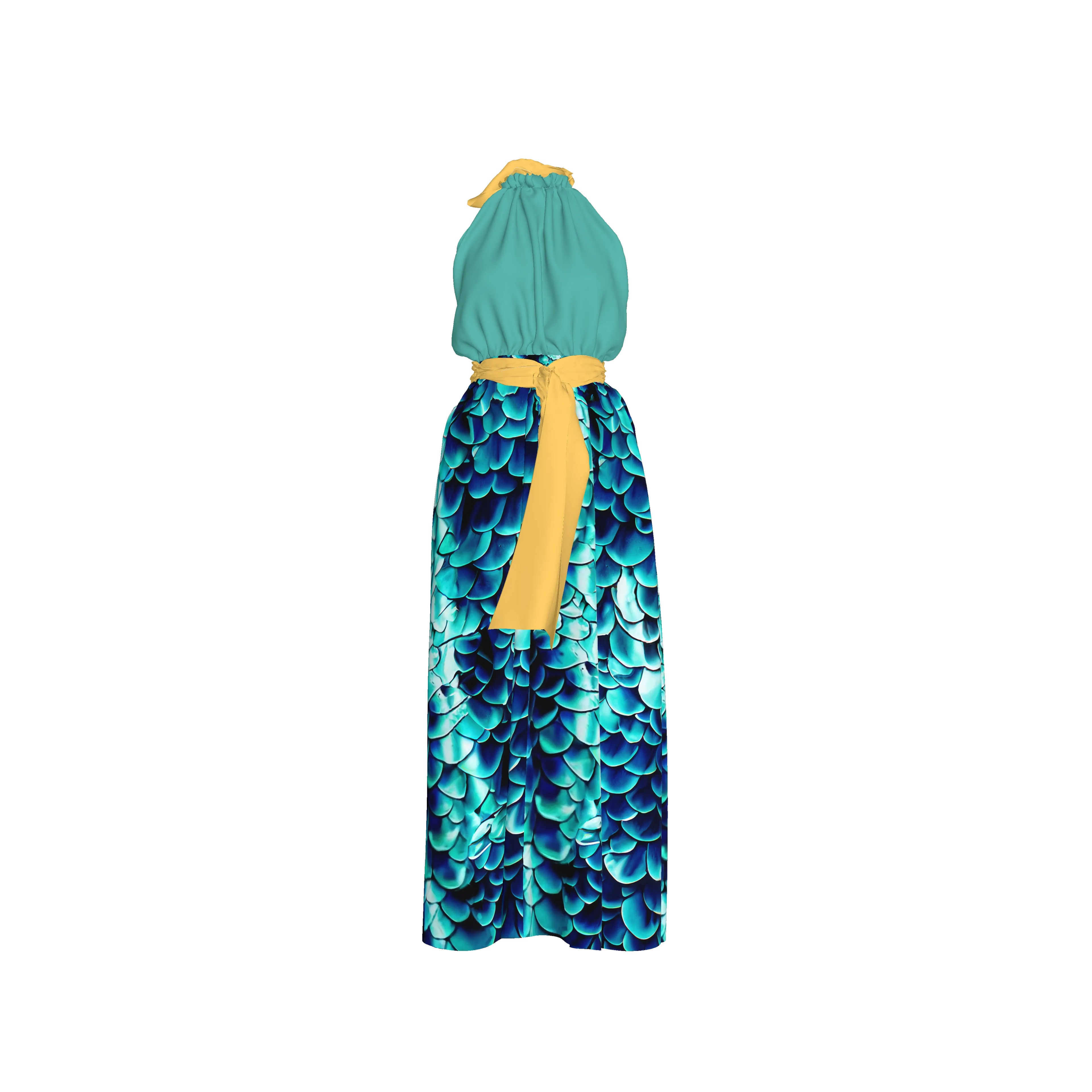 Sea Baby Backless Womens Halter Maxi Dress