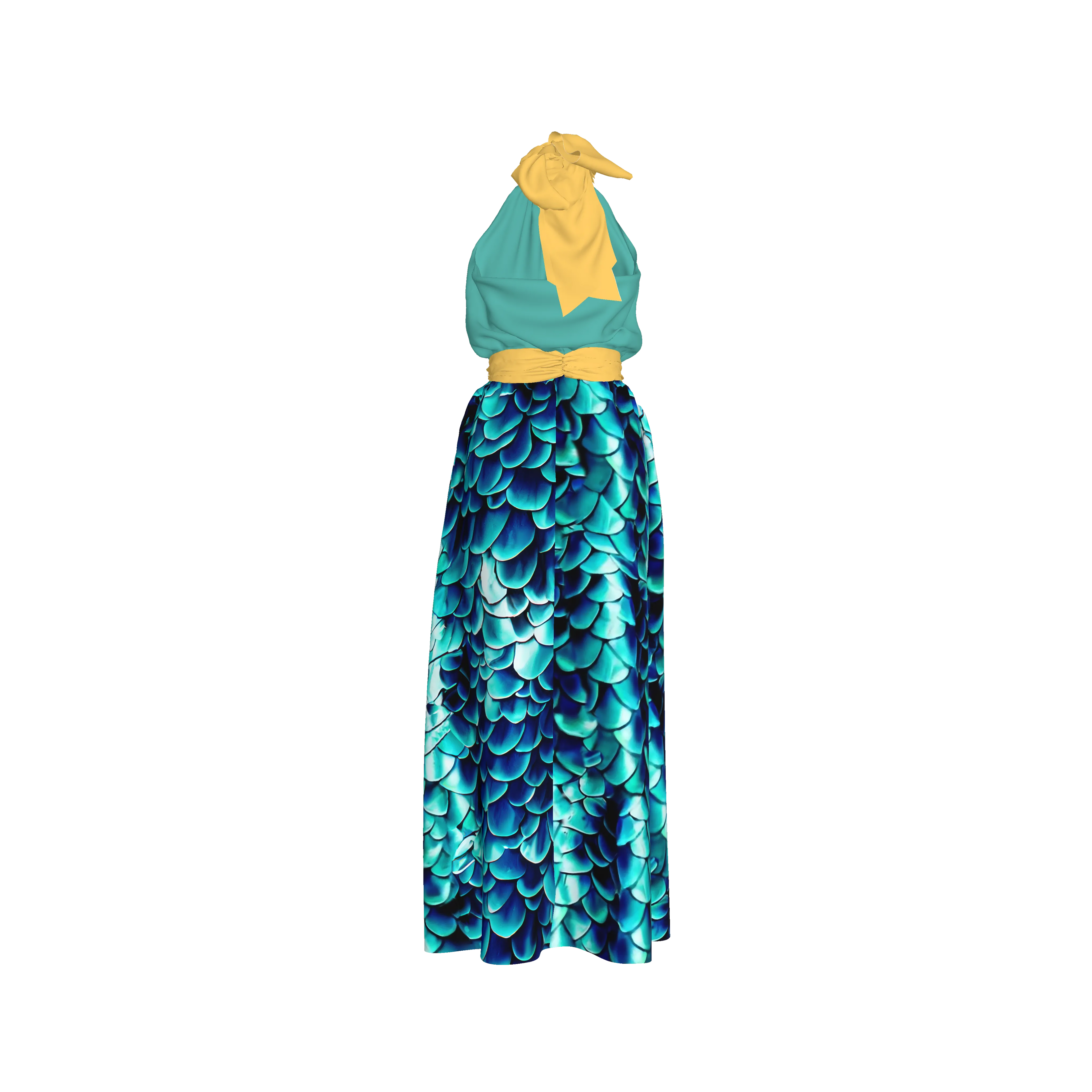 Sea Baby Backless Womens Halter Maxi Dress