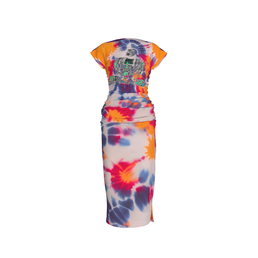 Buddha Lotus Sanskrit Tye Dye Bamboo Tencel Dress
