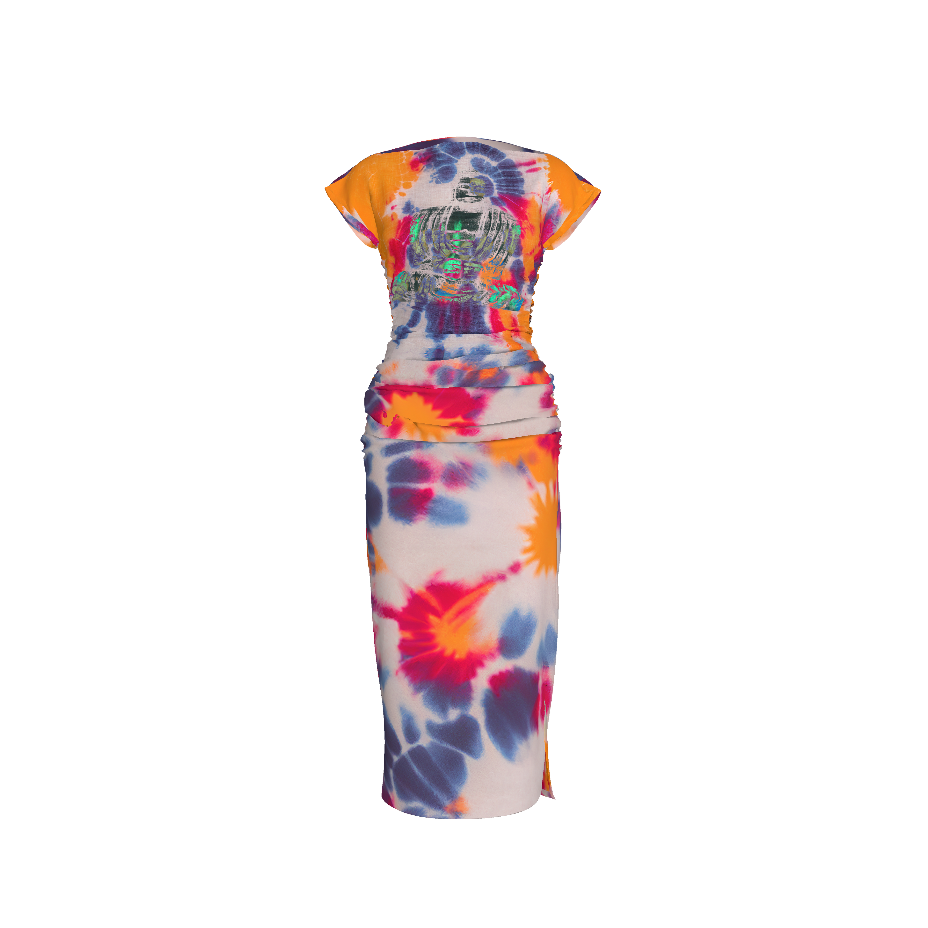 Buddha Lotus Sanskrit Tye Dye Bamboo Tencel Dress