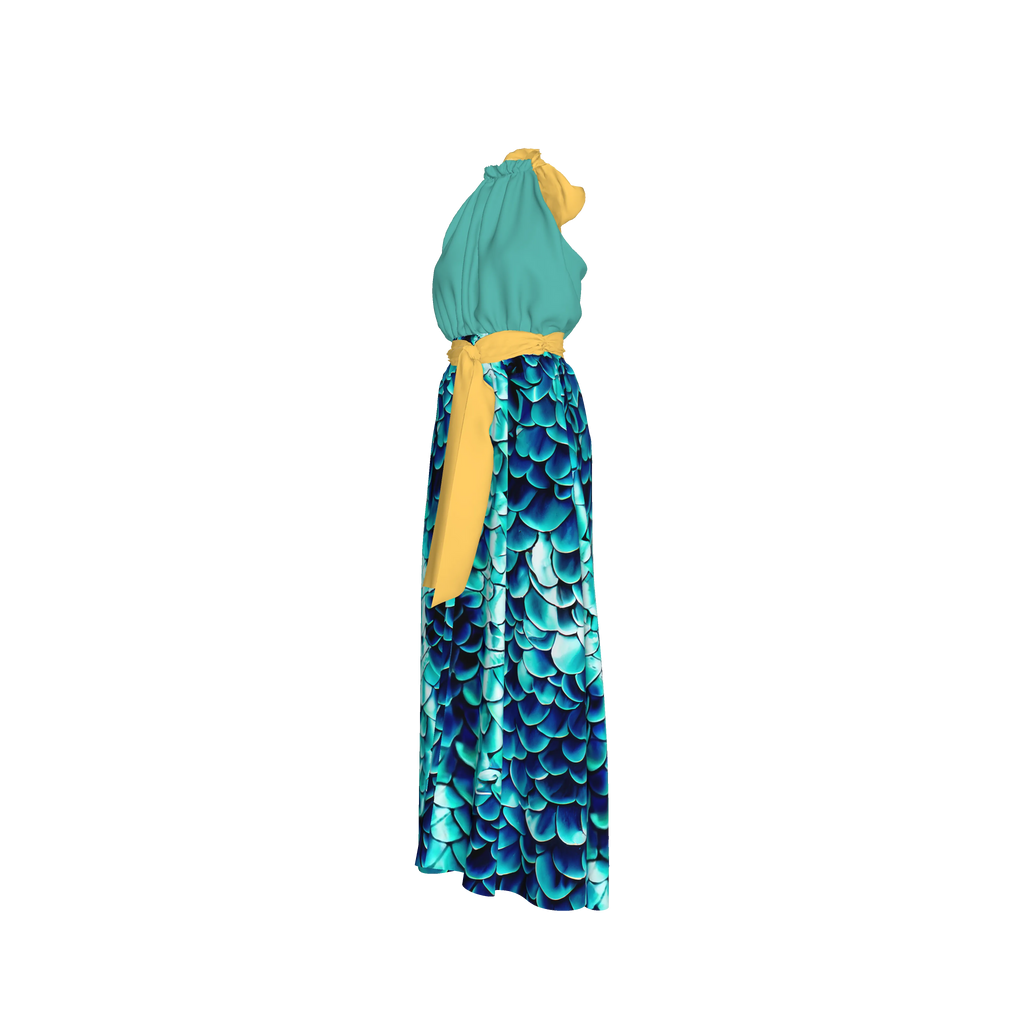 Sea Baby Backless Womens Halter Maxi Dress