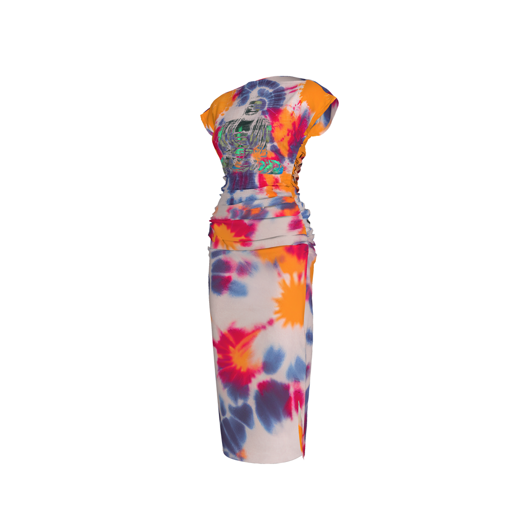 Buddha Lotus Sanskrit Tye Dye Bamboo Tencel Dress