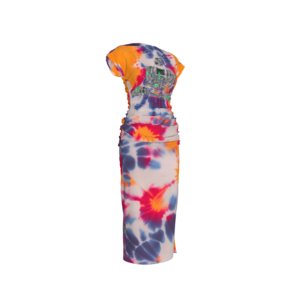Buddha Lotus Sanskrit Tye Dye Bamboo Tencel Dress
