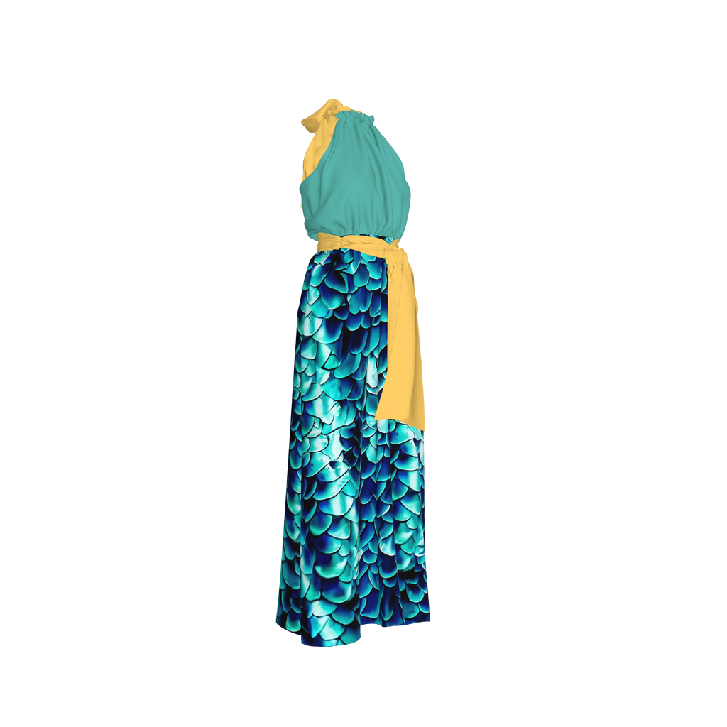 Sea Baby Backless Womens Halter Maxi Dress