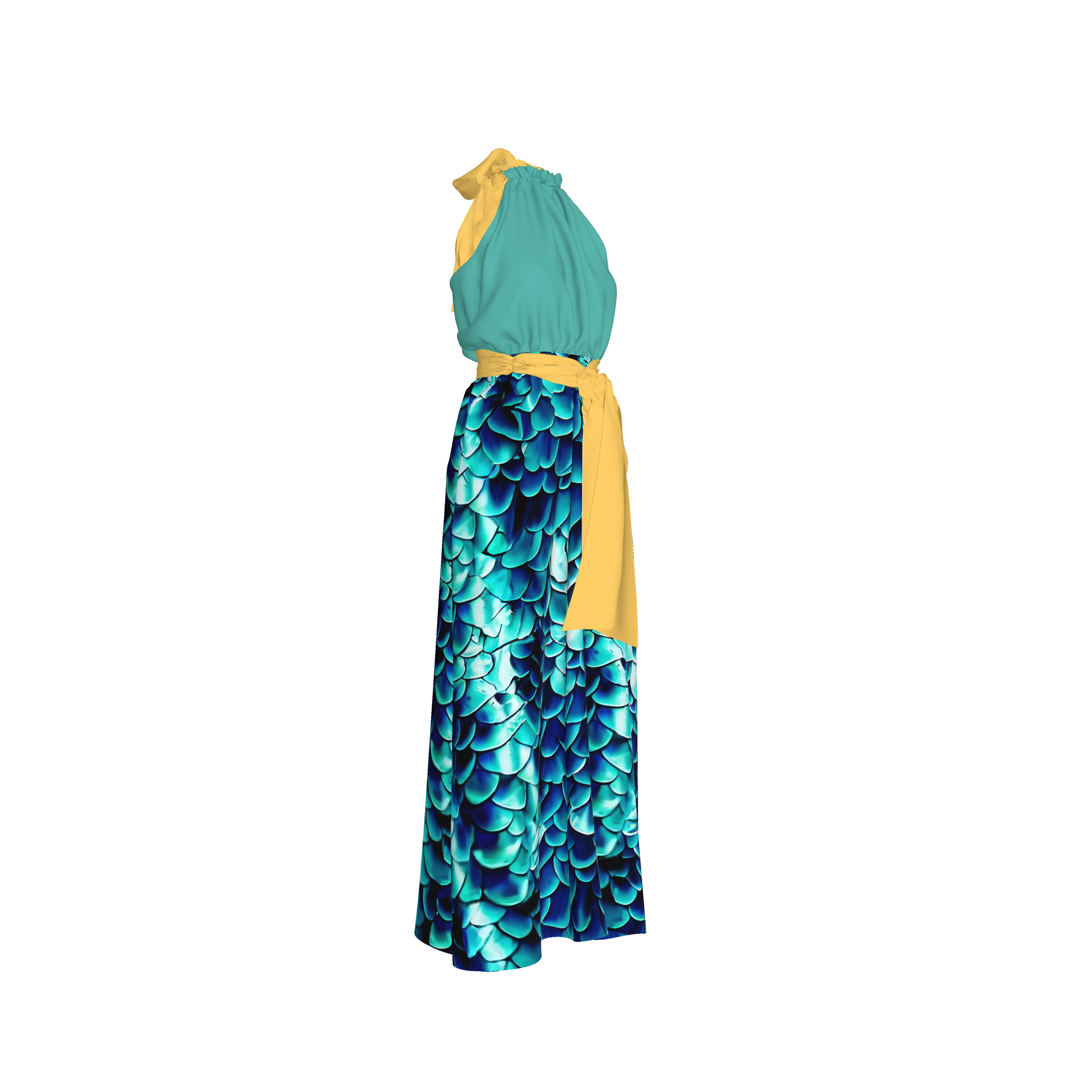 Sea Baby Backless Womens Halter Maxi Dress