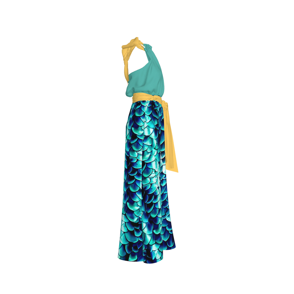 Sea Baby Backless Womens Halter Maxi Dress