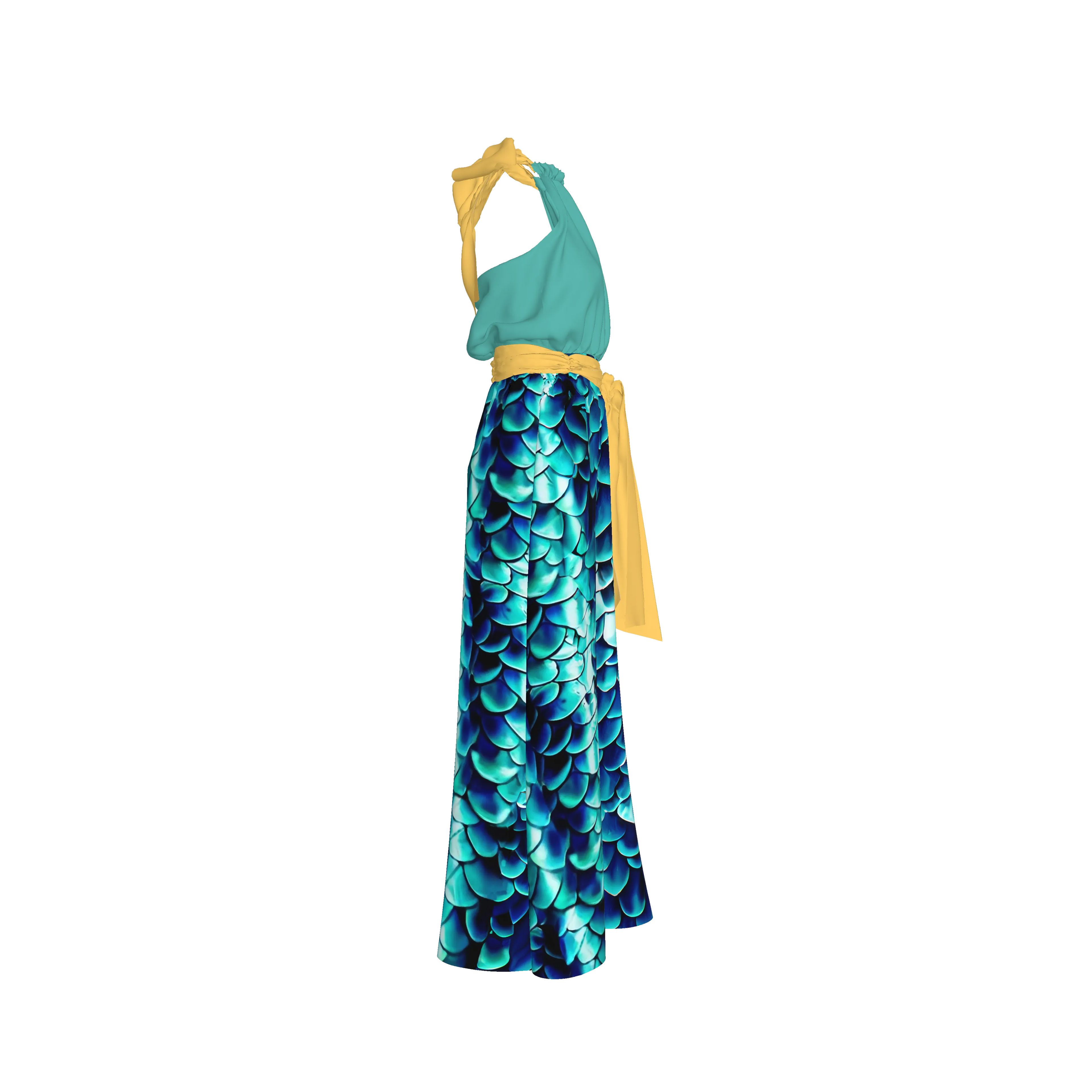 Sea Baby Backless Womens Halter Maxi Dress
