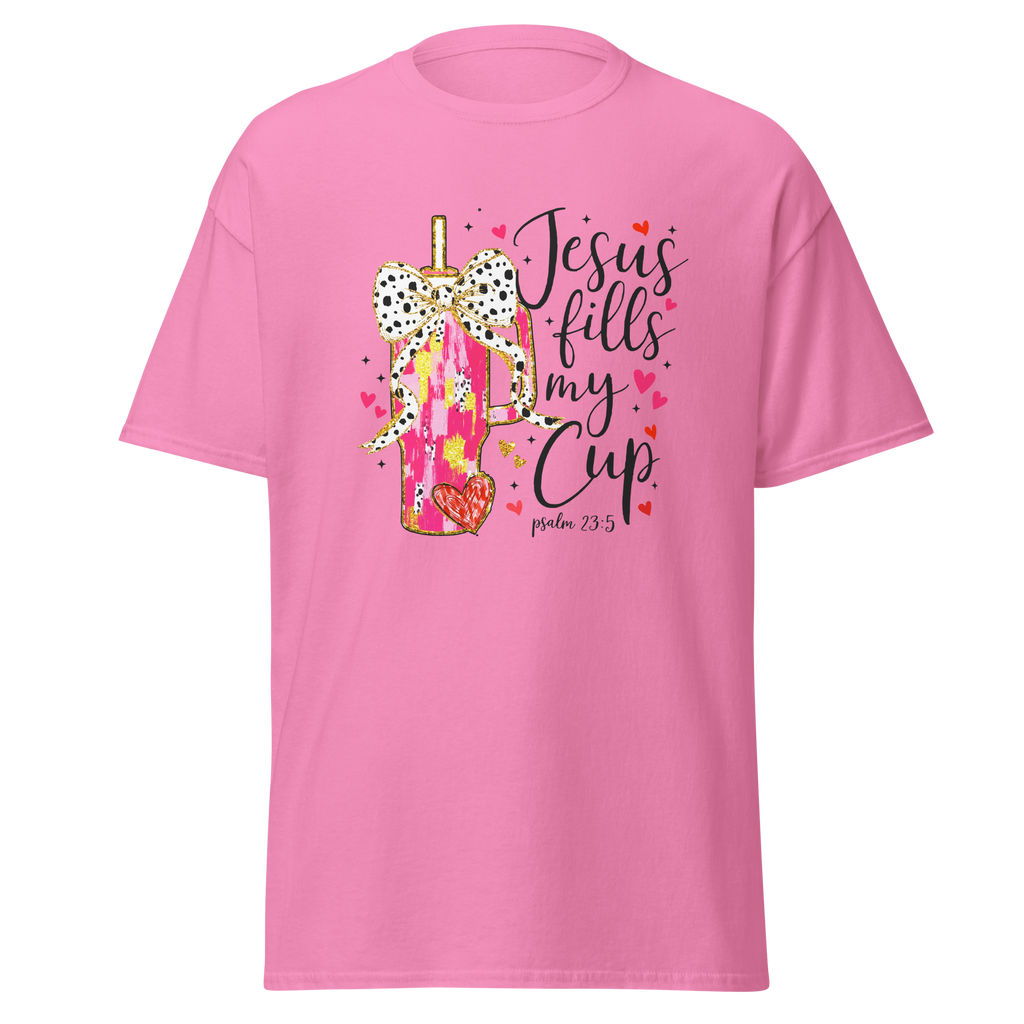 Jesus Fills My Cup Christian Valentine’s Day T-Shirt – Psalm 23:5
