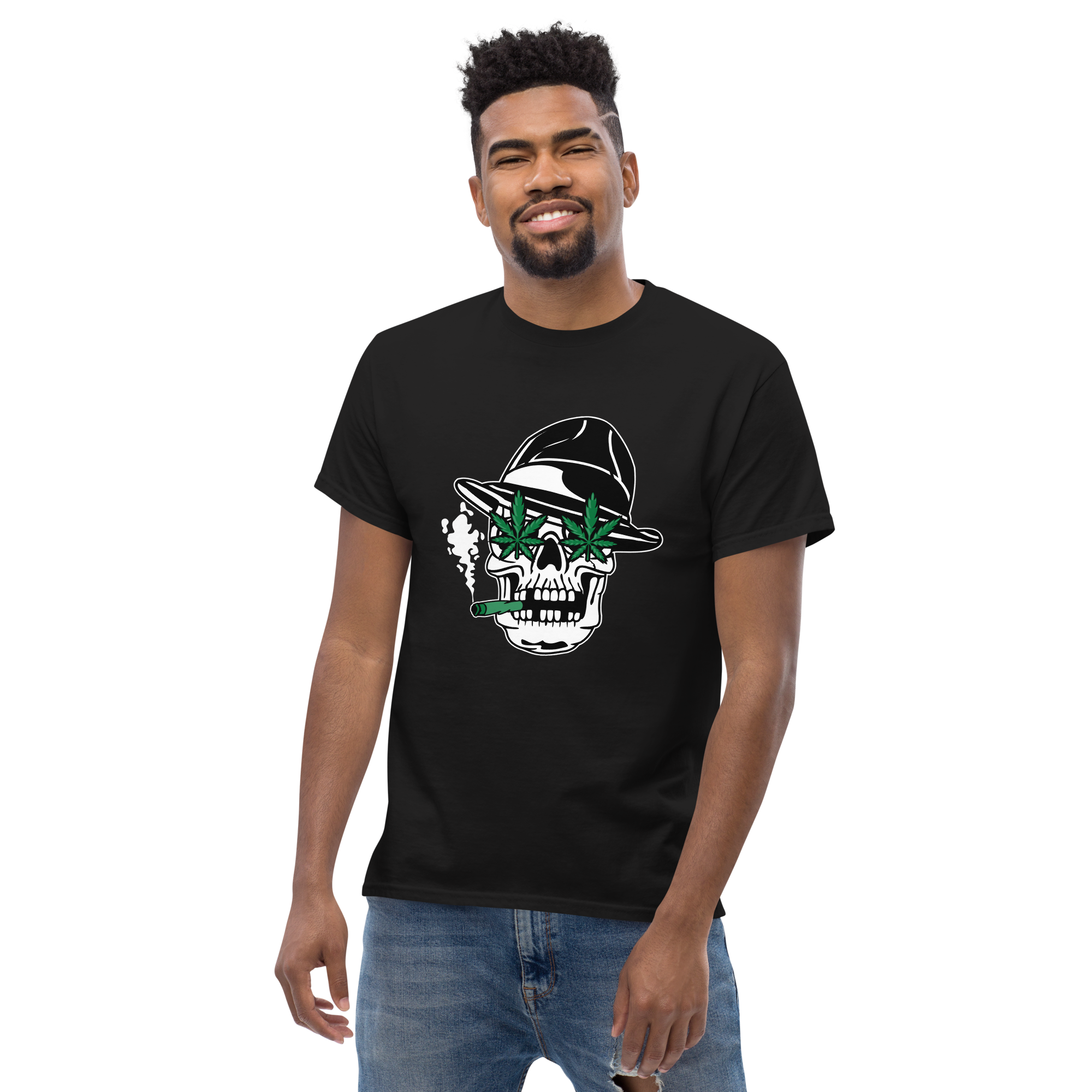 Skull Cannabis Eyes Graphic T-Shirt – Edgy Streetwear Style
