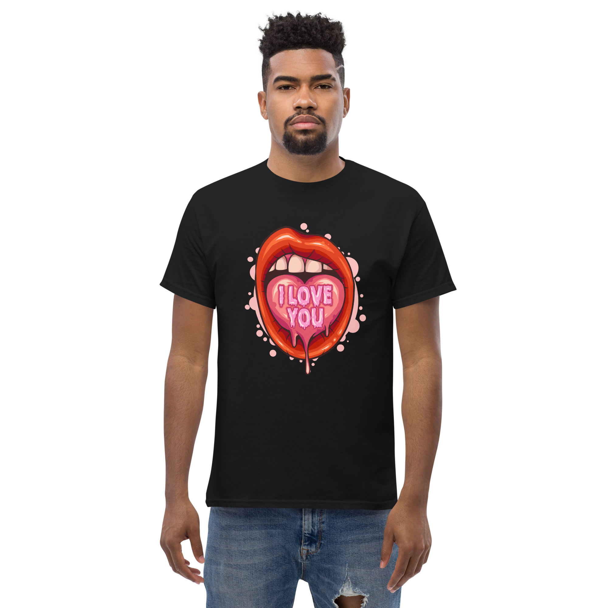 “I Love You” Lips Graphic T-Shirt – Bold Romantic Streetwear Design