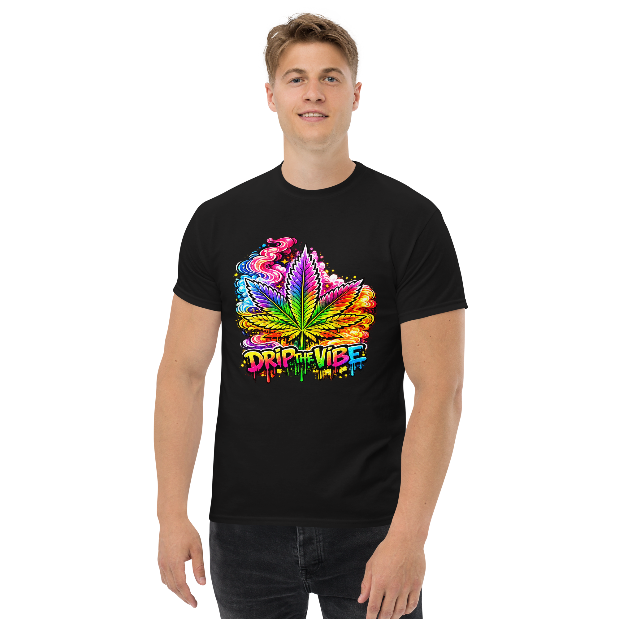 “Drip The Vibe” Unisex Graphic T-Shirt – Colorful Artistic Streetwear Design