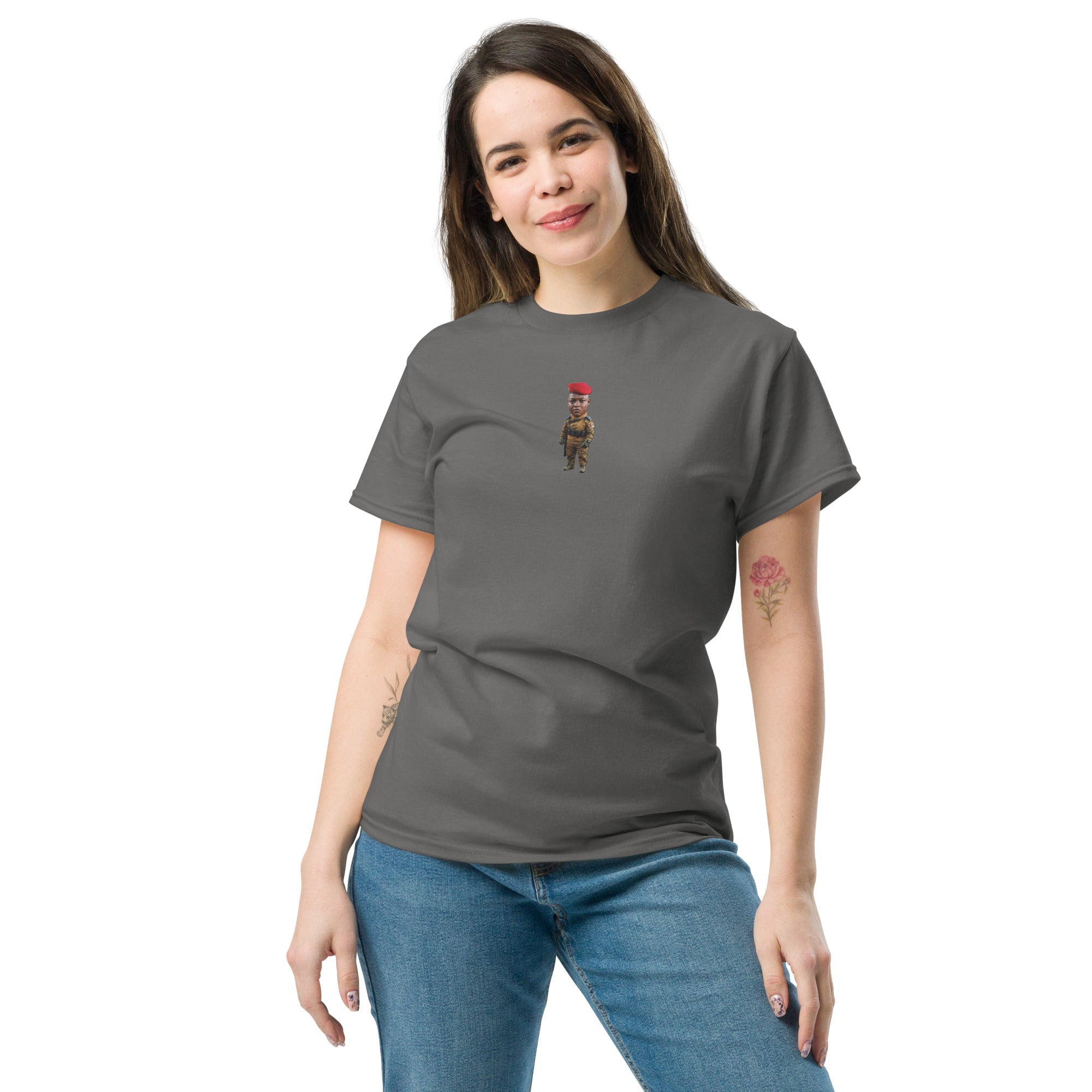 Ibrahim Traoré Fine Embroidery Unisex classic tee