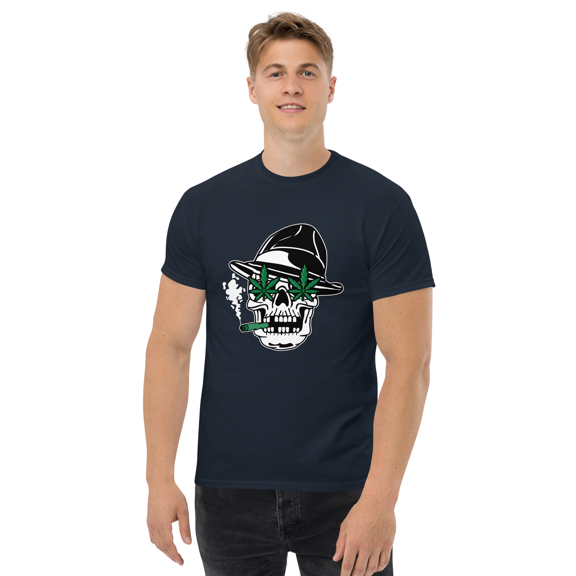 Skull Cannabis Eyes Graphic T-Shirt – Edgy Streetwear Style