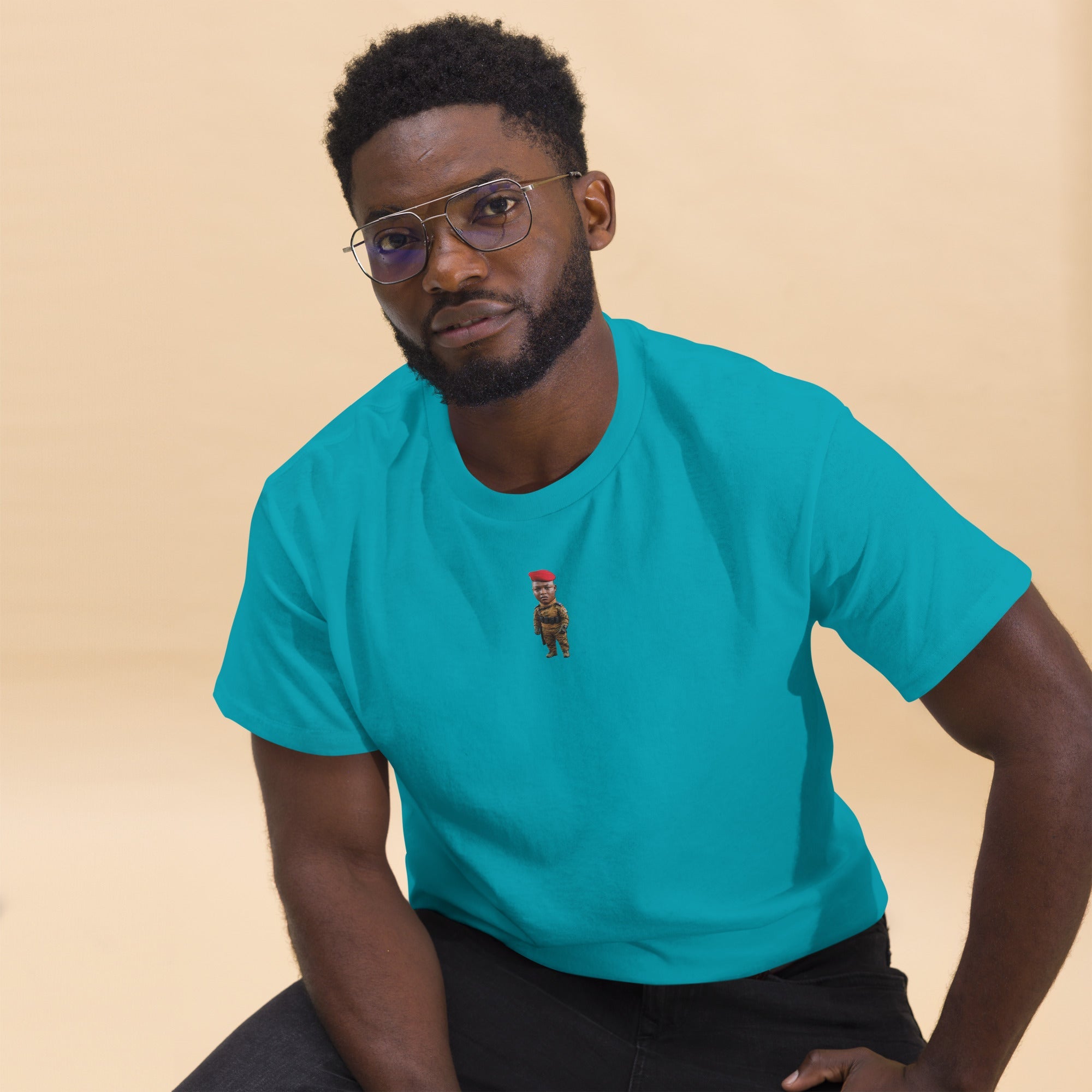 Ibrahim Traoré Fine Embroidery Unisex classic tee