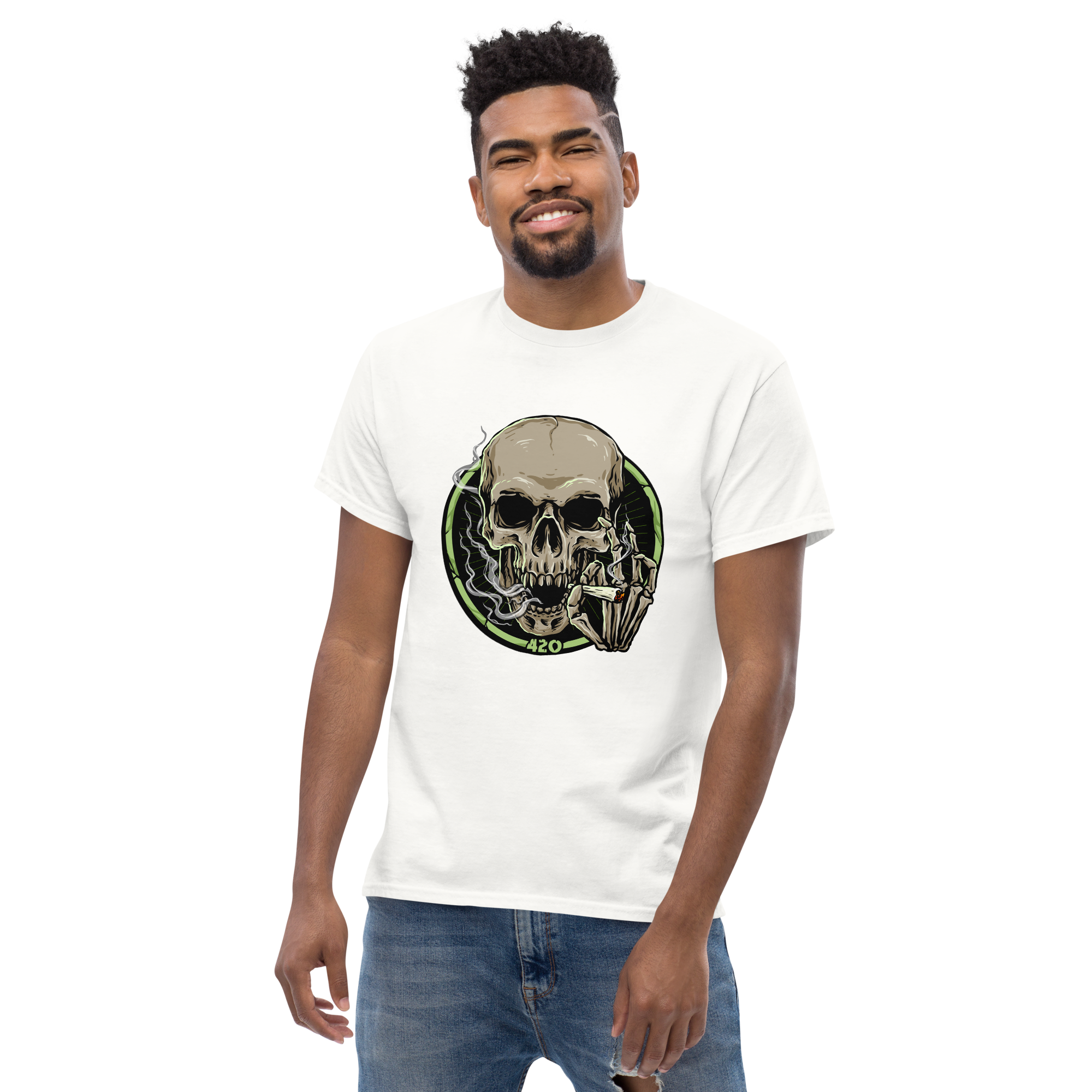 420 Skull Graphic T-Shirt - Bold Streetwear Style
