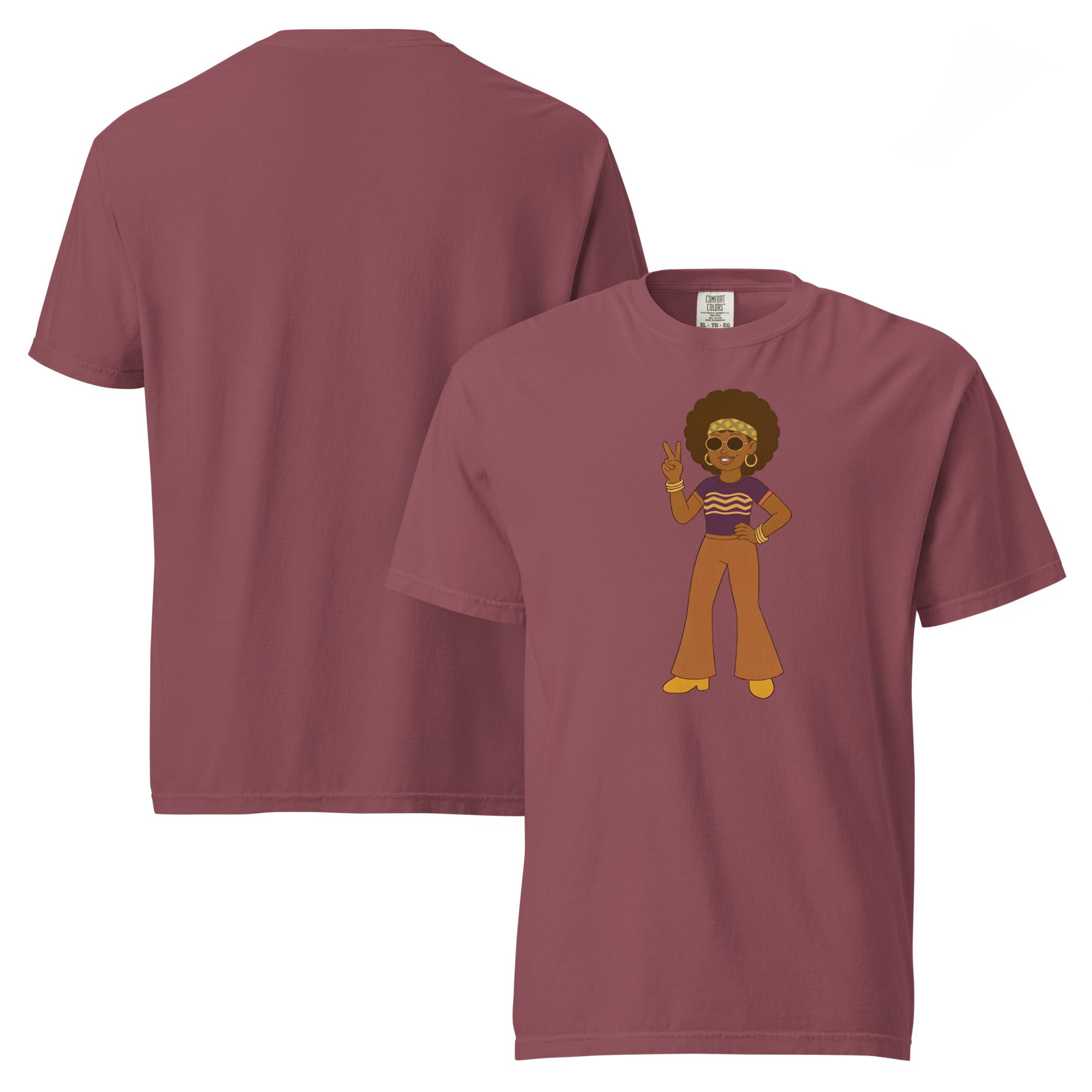 Hippie Girl Garment Dyed Heavyweight Cotton T-Shirt
