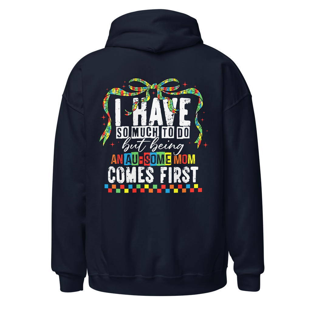 Autism Mama Bear Hoodie – Colorful Puzzle Design Mom Hoodie