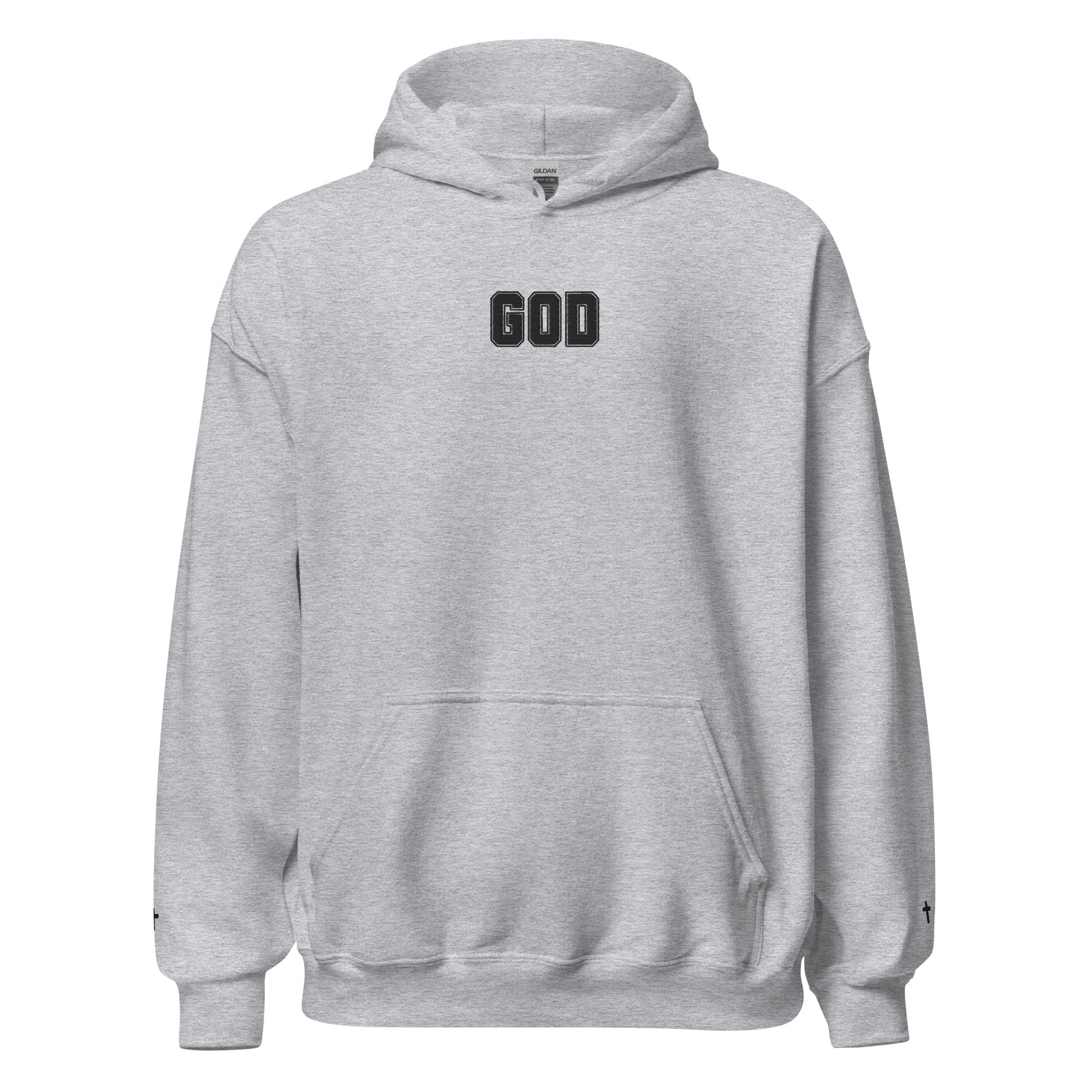 Embroidered GOD Cross Hoodie