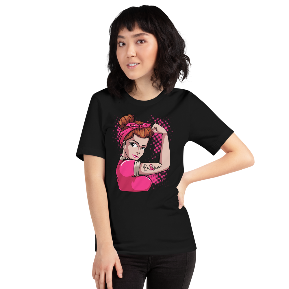 BREAST CANCER AWARENESS BELIEVE Short-Sleeve Unisex T-Shirt