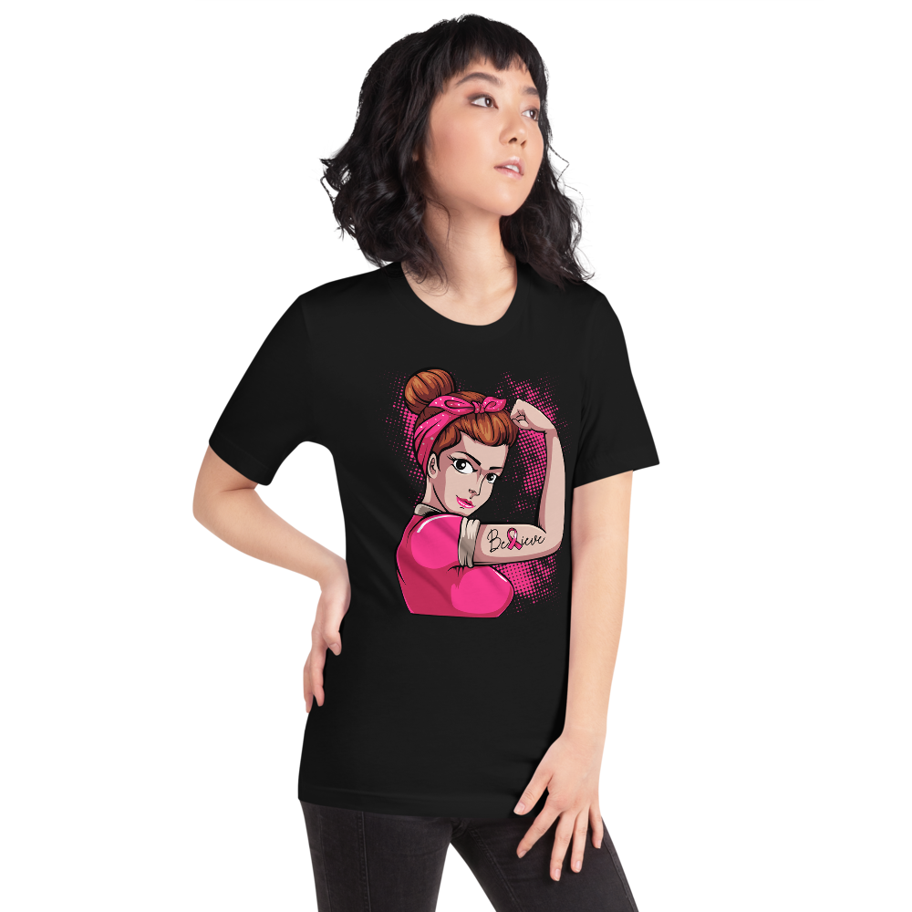 BREAST CANCER AWARENESS BELIEVE Short-Sleeve Unisex T-Shirt