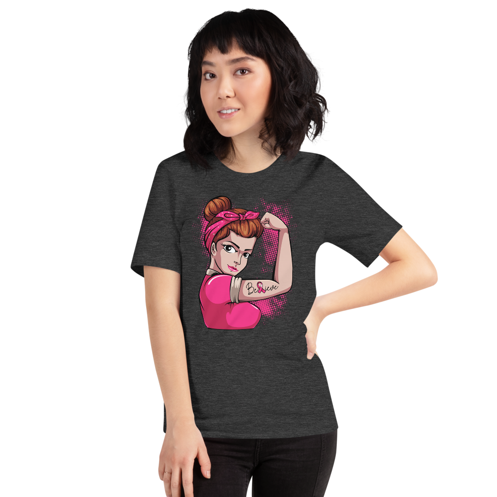 BREAST CANCER AWARENESS BELIEVE Short-Sleeve Unisex T-Shirt