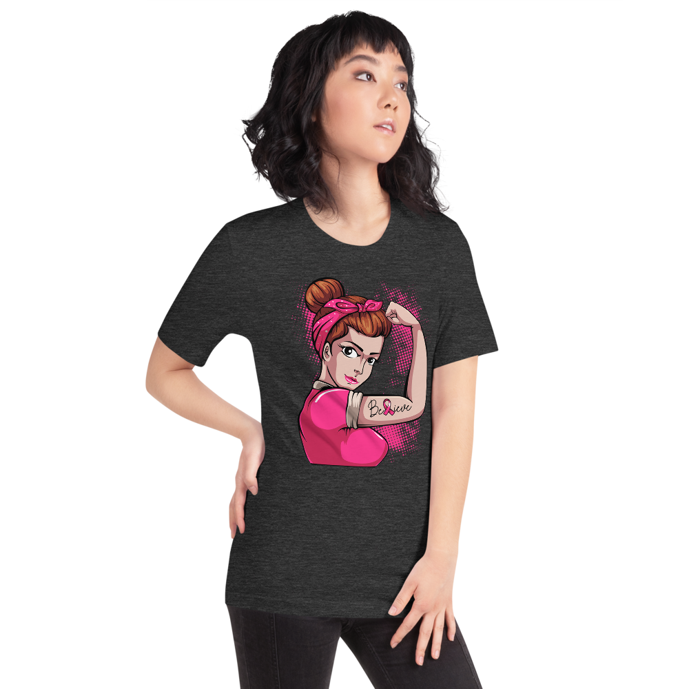 BREAST CANCER AWARENESS BELIEVE Short-Sleeve Unisex T-Shirt