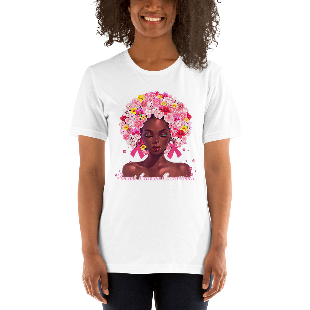 BREAST CANCER AWARENESS AFRO Short-Sleeve Unisex T-Shirt