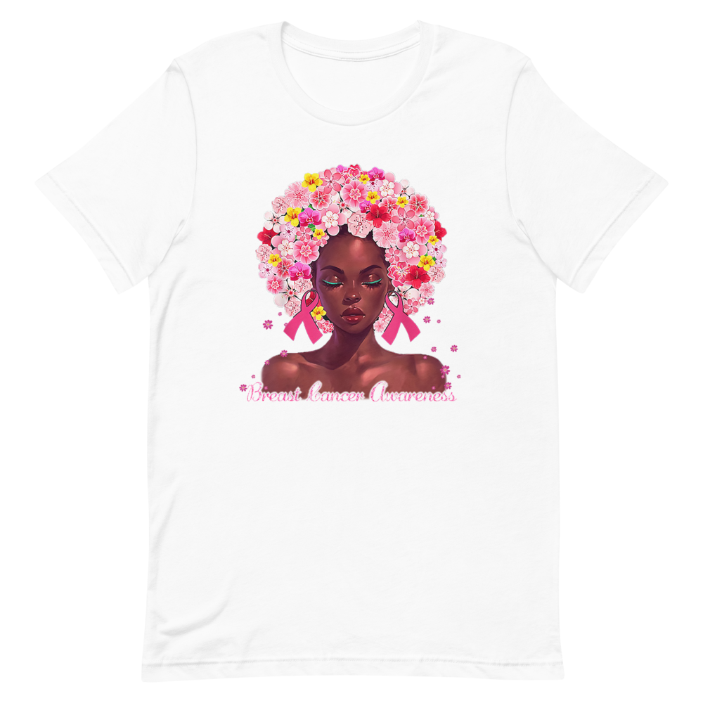 BREAST CANCER AWARENESS AFRO Short-Sleeve Unisex T-Shirt