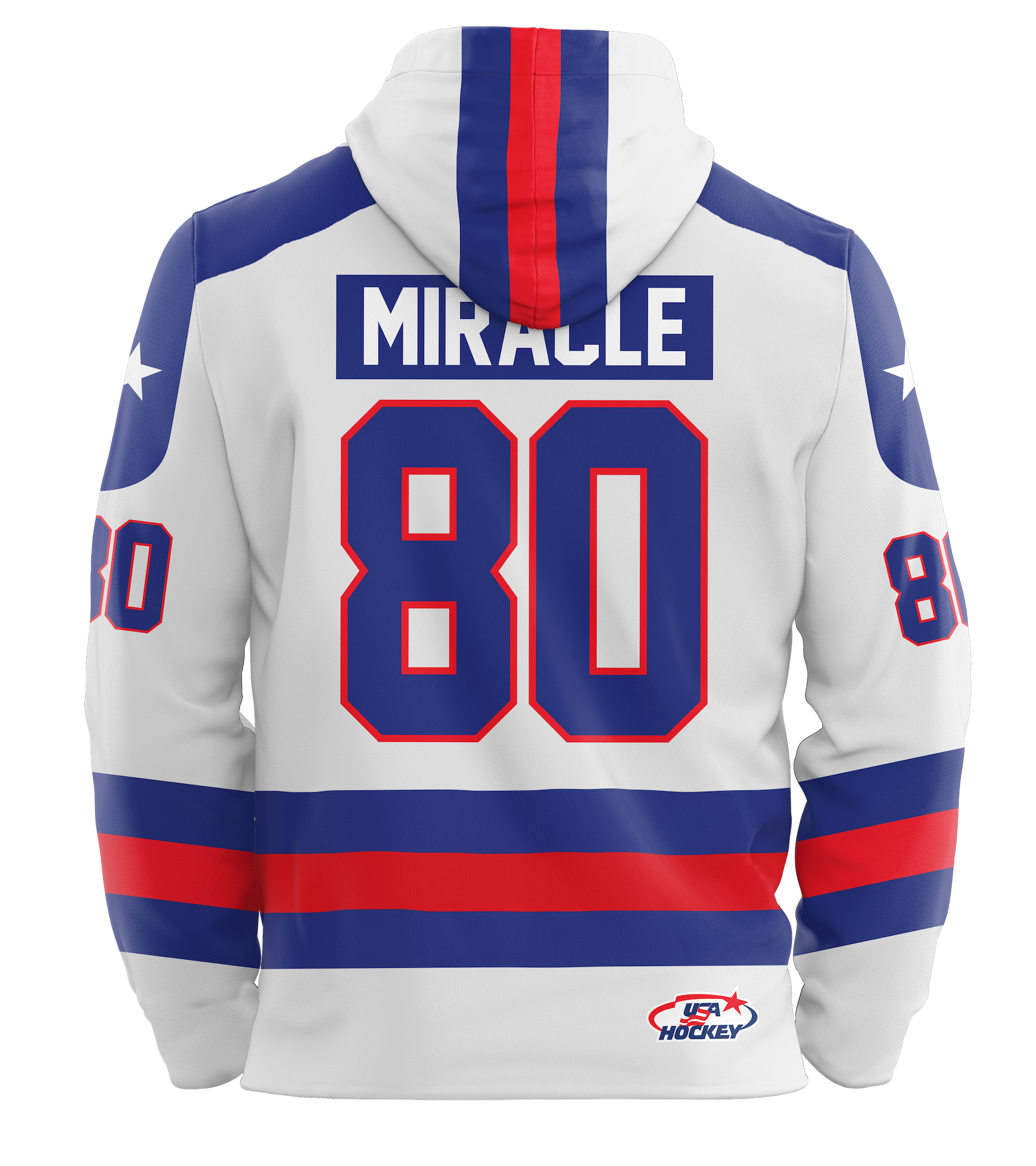 USA Hockey Miracle on Ice 1980 Jersey Authentic White Youth Hoodie