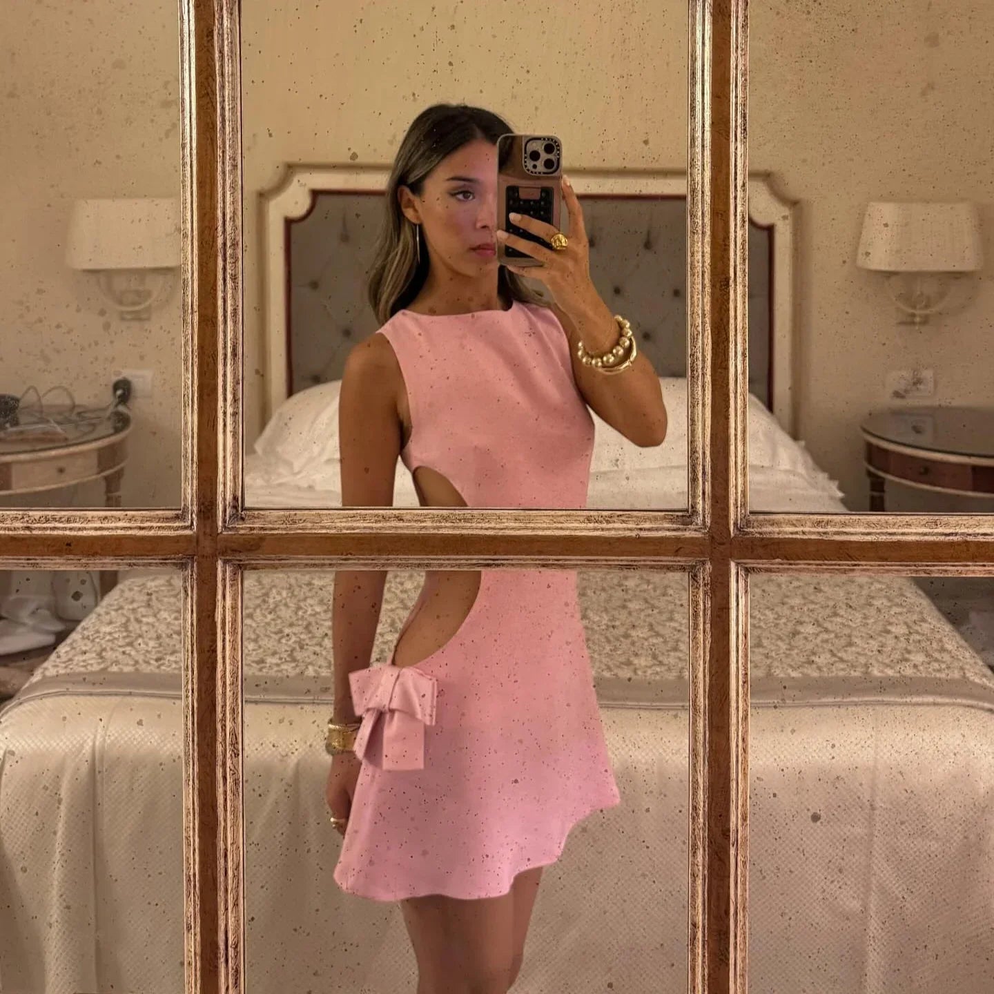 Valetta Cut Out Bow Mini Dress