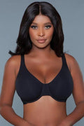 T-Shirts Premium BE WICKED Veronica Bra 40DD Black Plus Size Full Coverage
