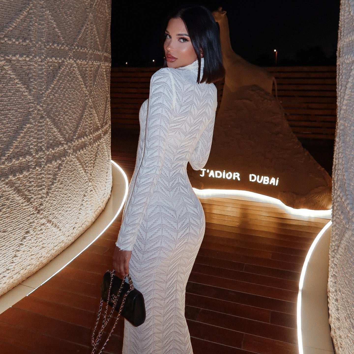 Vida Knitted Turtleneck Maxi Dress