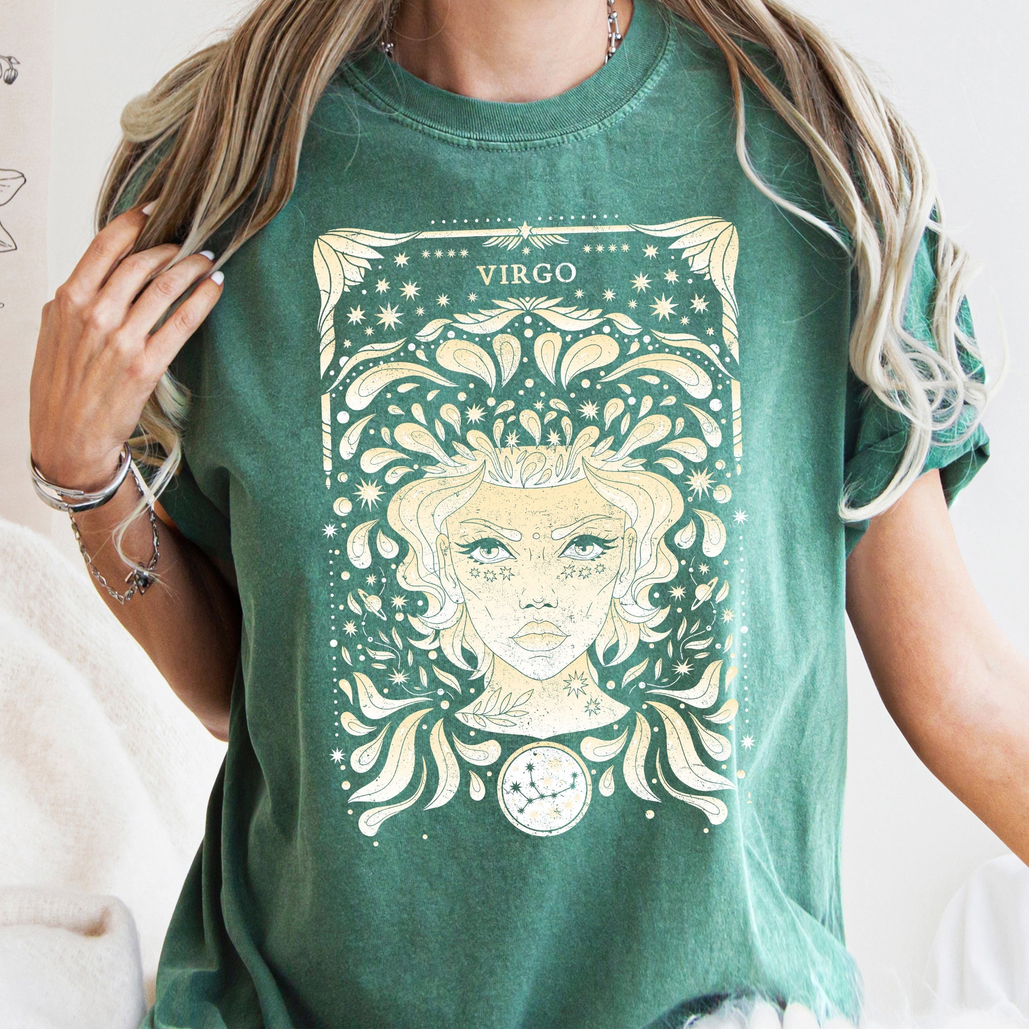Virgo Celestial Zodiac Comfort Colors Tees, Horoscope, Astrology
