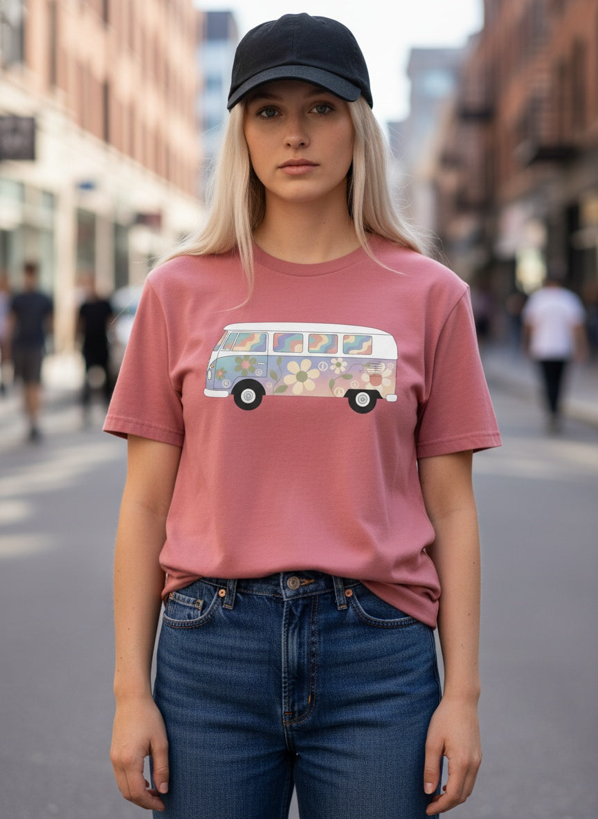 Open Road Psychedelic VW Bus T-Shirt